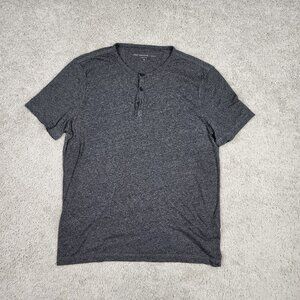 John Varvatos Star Collection Heather Grey Henley Button size Medium M Clean USA